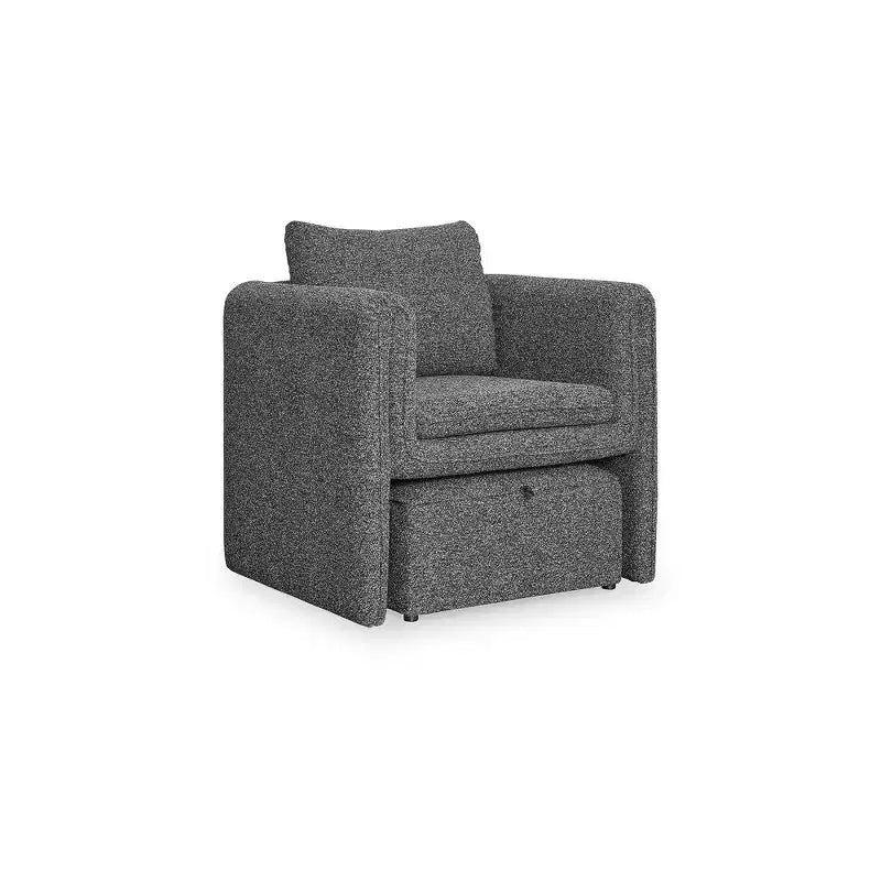 Signature Design by Ashley Vreni, Fauteuil d'appoint et repose-pieds, Noir anthracite, Meuble d'appoint compact pour salon, Rembourrage en polyester