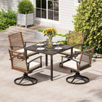 LAUSAINT HOME 7 Pieces Patio Dining Set Outdoor Dining Set with 6 Swivel Chairs Conversation Set for Backyard