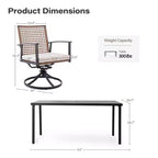 LAUSAINT HOME 7 Pieces Patio Dining Set Outdoor Dining Set with 6 Swivel Chairs Conversation Set for Backyard