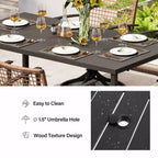 LAUSAINT HOME 7 Pieces Patio Dining Set Outdoor Dining Set with 6 Swivel Chairs Conversation Set for Backyard