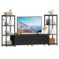 88.9 TV Stand for 75 Inch TV, Entertainment Center with Fabric Drawers & 4-Tier Open Shelves, Modern Media Console with Storage for Living Room