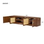 Modern Fluted TV Stand for TVs up to 85, 78 Long Entertainment Center with Storage Cabinet, Wooden TV Console Table for Living Room Bedroom