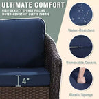 UPTIOT Outdoor Patio Set: 3-Seat Sofa, 2 Swivel Rocking Chairs & 50,000 BTU Fire Pit for All-Weather Comfort and Warmth
