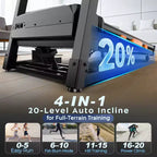 Foldable Treadmill w/ 20% Incline,12MPH Fast Speed 5.1HP Treadmill w/105 Programs for Home Running Walking,400LBS Treadmill APP Connected,Wider Belt