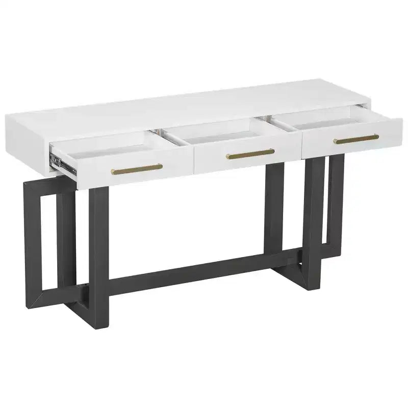 TUYOHW Modern Console Table with 3 Storage Drawers,57 Extra Long Entryway Table for Entryway,Hallway,Living Room,Foyer