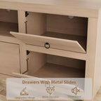 TV Stand for 75/80 Inch TVs, 70 Long Entertainment Center with 6 Drawers & Soundbar Shelf, Media Console for Living Room & Bedroom