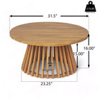 Christopher Knight Home Alice 2 Piece Modern Outdoor Acacia Wood Woven Rope 3-Seater Sofa Set with Round Coffee Table