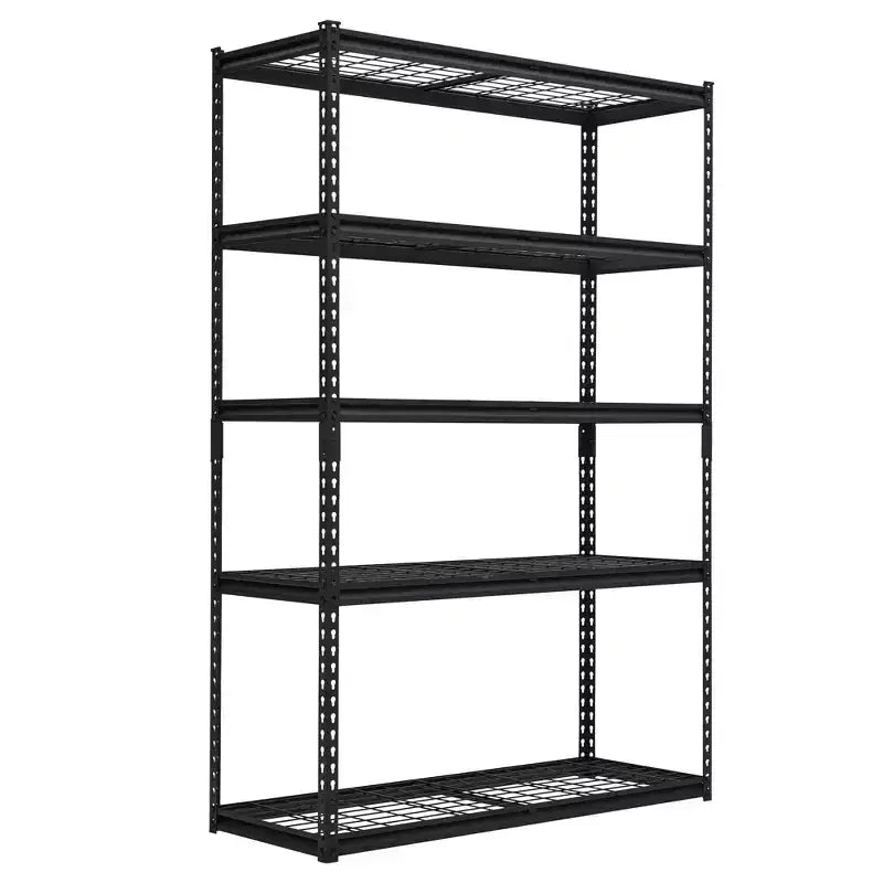 5-Tier Garage Shelving Rack  Industrial Metal Storage Shelf  Adjustable, 2500 lbs Capacity, Steel Wire, Utility for Garage, Basement, Warehouse