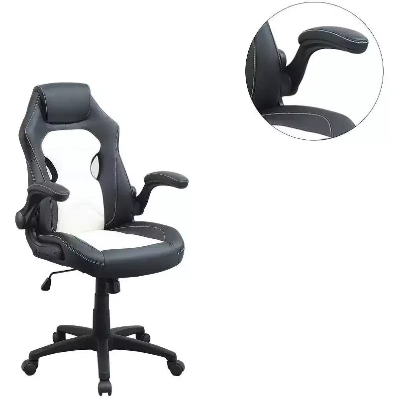 Chaise de jeu pivotante TUYOHW avec hauteur réglable et roulettes, chaise de bureau ergonomique pour jeux vidéo pour le bureau et la maison, chaise de loisirs rembourrée