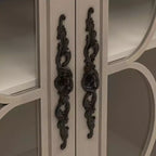Buffet vaisselier, Vitrine 4 portes en verre trempé, 3 étagères réglables en hauteur, Meuble d'exposition sur pied pour la maison