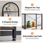 Étagère arquée à 4/5 niveaux – Unité de rangement industrielle à étagères ouvertes avec cadre métallique robuste, présentoir autonome pour la décoration du salon ou de la chambre.
