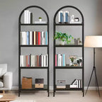 Étagère arquée à 4/5 niveaux – Unité de rangement industrielle à étagères ouvertes avec cadre métallique robuste, présentoir autonome pour la décoration du salon ou de la chambre.