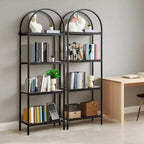 Étagère arquée à 4/5 niveaux – Unité de rangement industrielle à étagères ouvertes avec cadre métallique robuste, présentoir autonome pour la décoration du salon ou de la chambre.