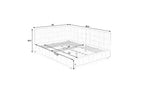 Lit de repos complet en velours de style Mid-Century TUYOHW, cadre de canapé-lit rembourré avec structure de lit plateforme en bois d'eucalyptus, lit capitonné avec têtes de lit