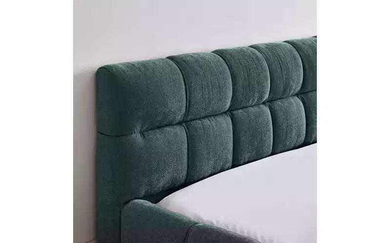 TUYOHW Cadre de lit plateforme rembourré, lit en tissu chenille avec tête de lit, cadre de lit queen size moderne avec cadre solide pour chambre à coucher