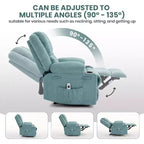 Acekool Oversized Massage Recliner Chair, Ergonomic Single Sofa with Vibration, Footrest, for Living Room
