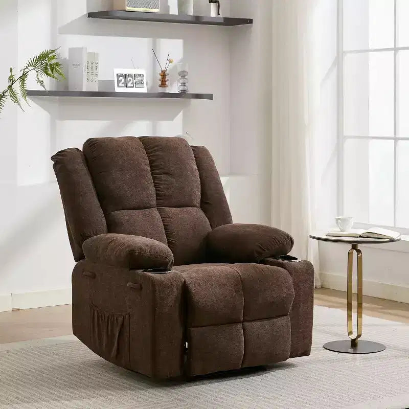 Acekool Oversized Massage Recliner Chair, Ergonomic Single Sofa with Vibration, Footrest, for Living Room