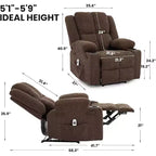 Acekool Oversized Massage Recliner Chair, Ergonomic Single Sofa with Vibration, Footrest, for Living Room