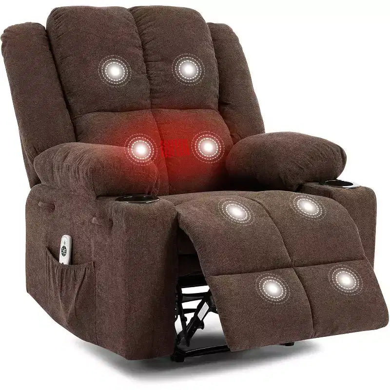 Acekool Oversized Massage Recliner Chair, Ergonomic Single Sofa with Vibration, Footrest, for Living Room