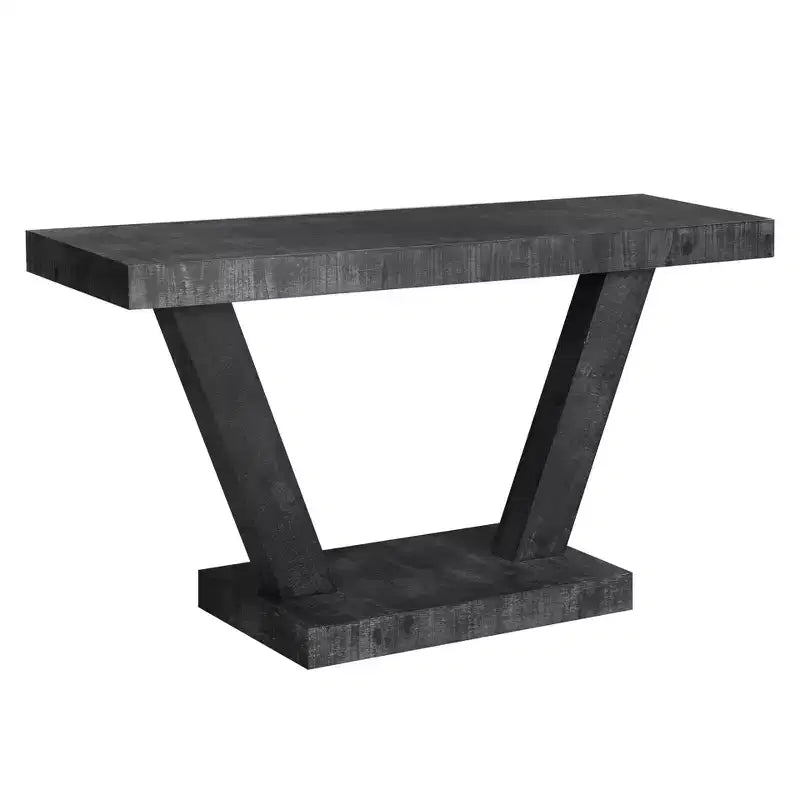 TUYOHW 60IN Vintage Distressed Wood Console Table with 2-Tier Solid Wood Storage Cabinet, Entryway Table with Thick Base, Hallway Table