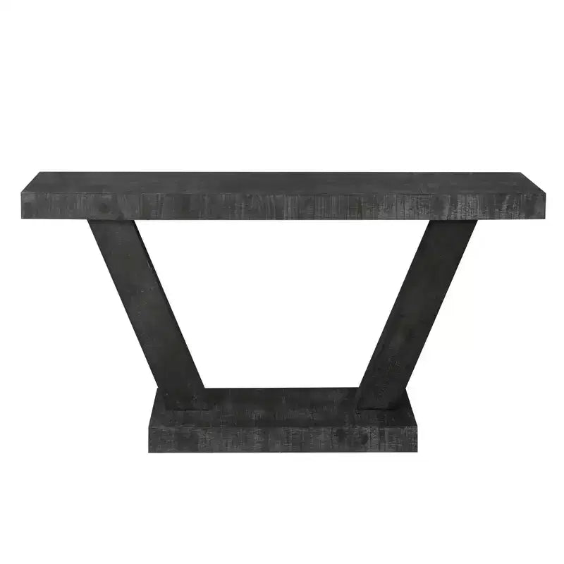 TUYOHW 60IN Vintage Distressed Wood Console Table with 2-Tier Solid Wood Storage Cabinet, Entryway Table with Thick Base, Hallway Table