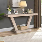 TUYOHW 60IN Vintage Distressed Wood Console Table with 2-Tier Solid Wood Storage Cabinet, Entryway Table with Thick Base, Hallway Table