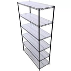 VIYET 6 Tier 6000LBS NSF Metal Wire Shelving, Heavy Duty Adjustable Rack with Wheels & Shelf Liners (Black, 84H48L20D)