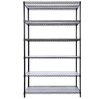 VIYET 6 Tier 6000LBS NSF Metal Wire Shelving, Heavy Duty Adjustable Rack with Wheels & Shelf Liners (Black, 84H48L20D)
