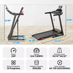 3HP Incline Treadmill,300lb Capacity,Folding Treadmill for Home,71 Workout Program,Bluetooth Dual Speaker&Smart APP Control,Walking Jogging Treadmill