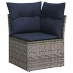 vidaXL Patio Sofa Set with Cushions Poly Rattan Acacia