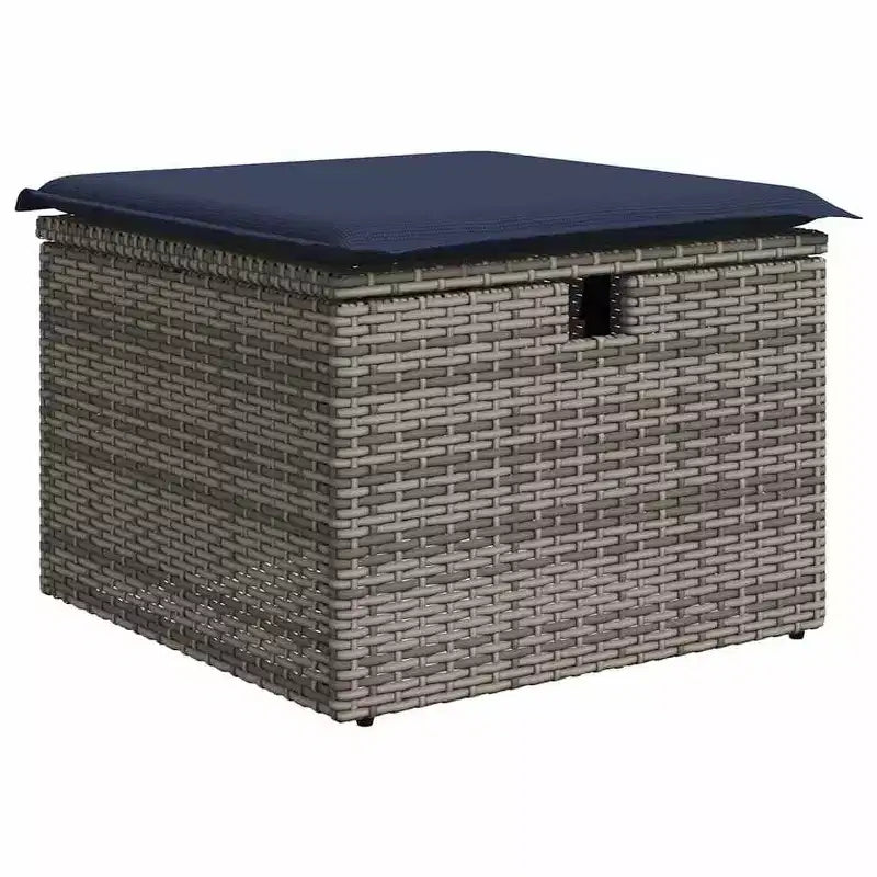 vidaXL Patio Sofa Set with Cushions Poly Rattan Acacia
