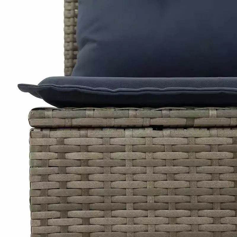 vidaXL Patio Sofa Set with Cushions Poly Rattan Acacia