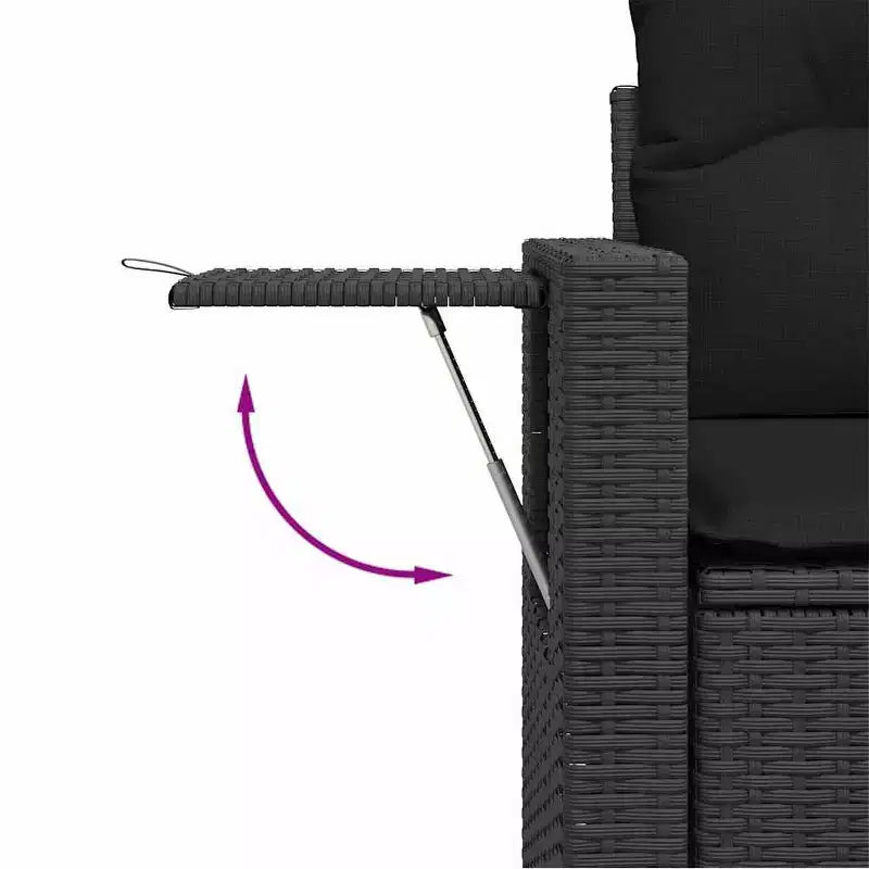 vidaXL 6 Piece Patio Sofa Set with Cushions Poly Rattan and Acacia