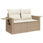 vidaXL 6 Piece Patio Sofa Set with Cushions Poly Rattan and Acacia