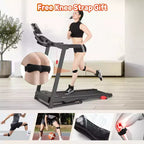 Inclined Treadmill w/ 300lb Capacity,3.75HP Folding Treadmill for Home,71 Program,APP Control,7.5MPH,HiFi Speaker,Shock-Absorbing, Knee Strap Gift