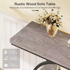 Lantine 41.3-Inch Industrial Console Table, 4-Tier Sofa Table with Circle Base and Storage for Living Room, Hallway, Foyer