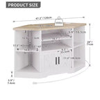 Farmhouse Corner TV Stand for 50 Inch TV, Entertainment Center with Storage and Power Outlet , TV Console Cabinet for Living Room
