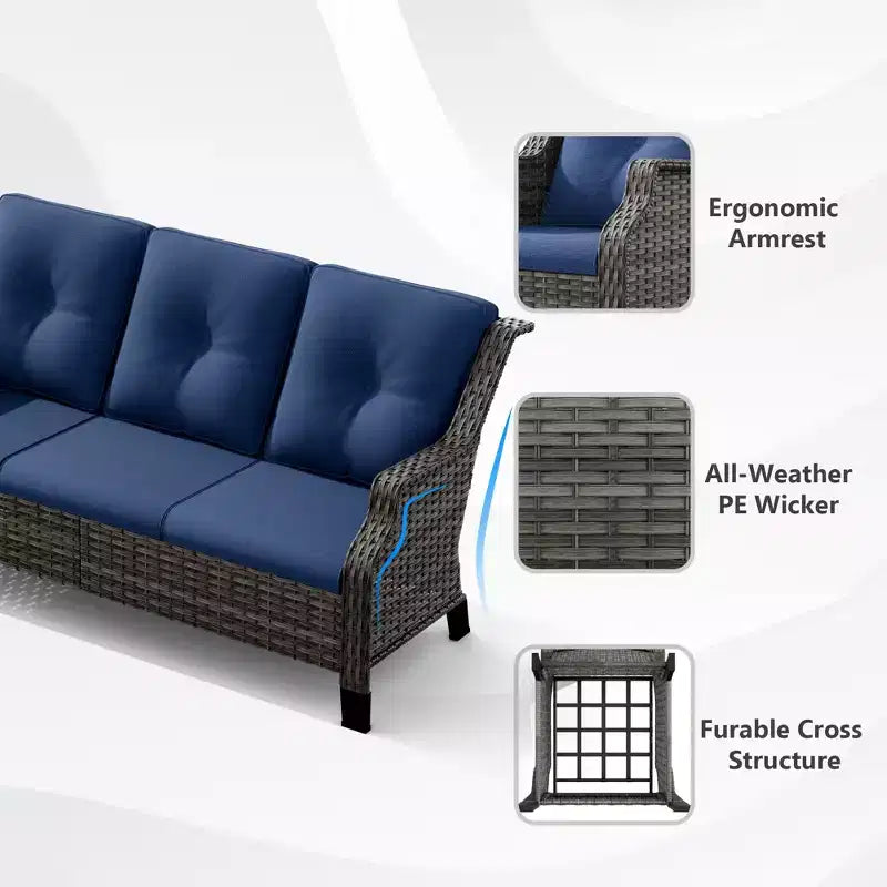 Canapé d'extérieur tout temps UPTIOT avec accoudoirs ergonomiques et coussins haut de gamme