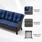 Canapé d'extérieur tout temps UPTIOT avec accoudoirs ergonomiques et coussins haut de gamme