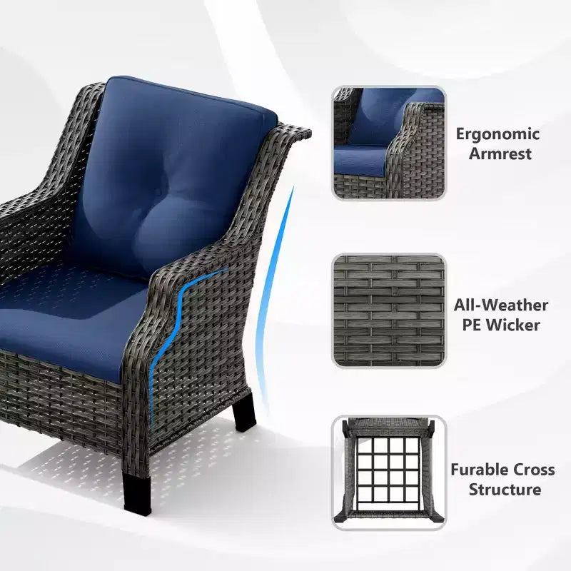 Canapé d'extérieur tout temps UPTIOT avec accoudoirs ergonomiques et coussins haut de gamme