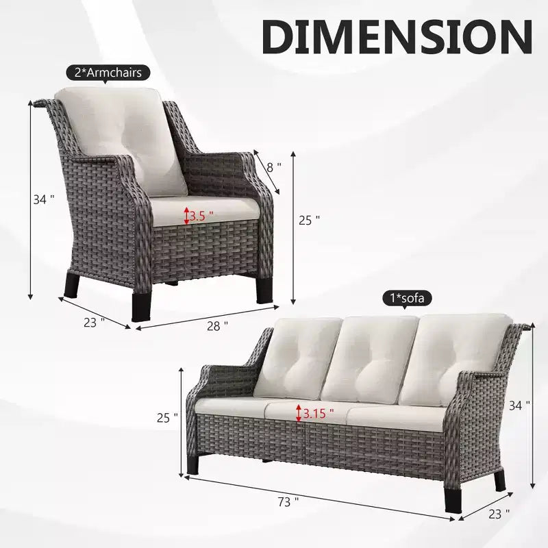 Canapé d'extérieur tout temps UPTIOT avec accoudoirs ergonomiques et coussins haut de gamme