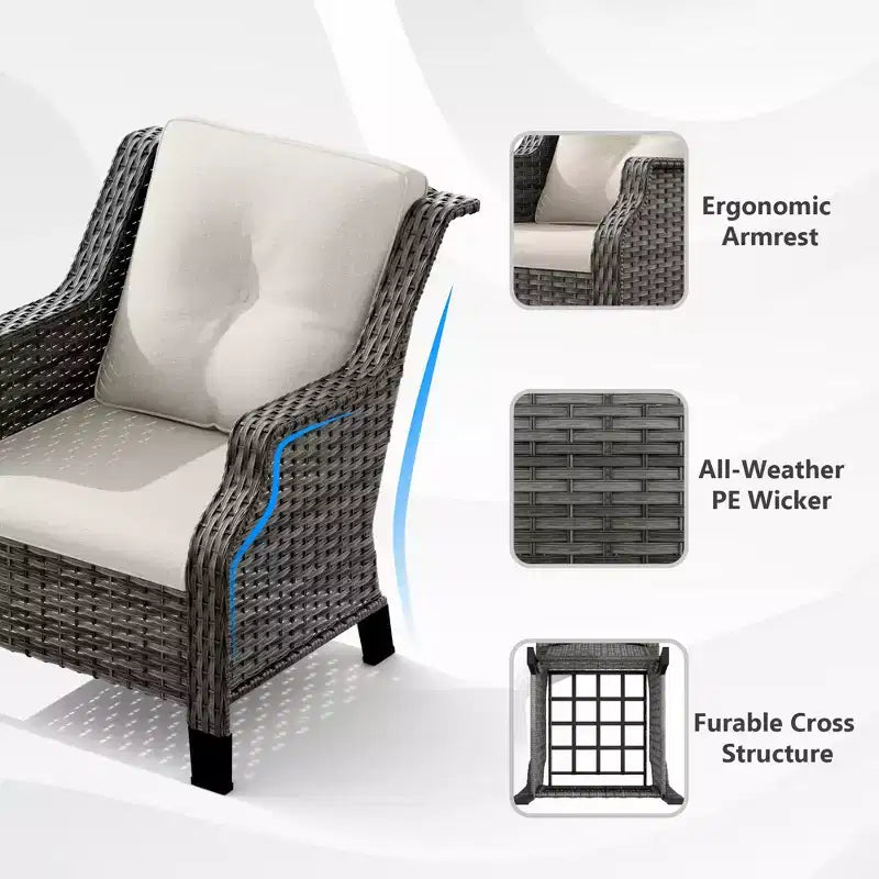 Canapé d'extérieur tout temps UPTIOT avec accoudoirs ergonomiques et coussins haut de gamme