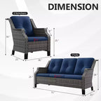 Canapé d'extérieur tout temps UPTIOT avec accoudoirs ergonomiques et coussins haut de gamme