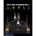 Whisen Electric Foldable Treadmill, 3.5HP Workout Running Machine Walking with 12 Preset Programs, Incline, Handrail Controls Speed