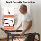 Tapis de marche Whisen pour personnes âgées, machine d'exercice pliable avec conception structurelle stable et sûre - Noir