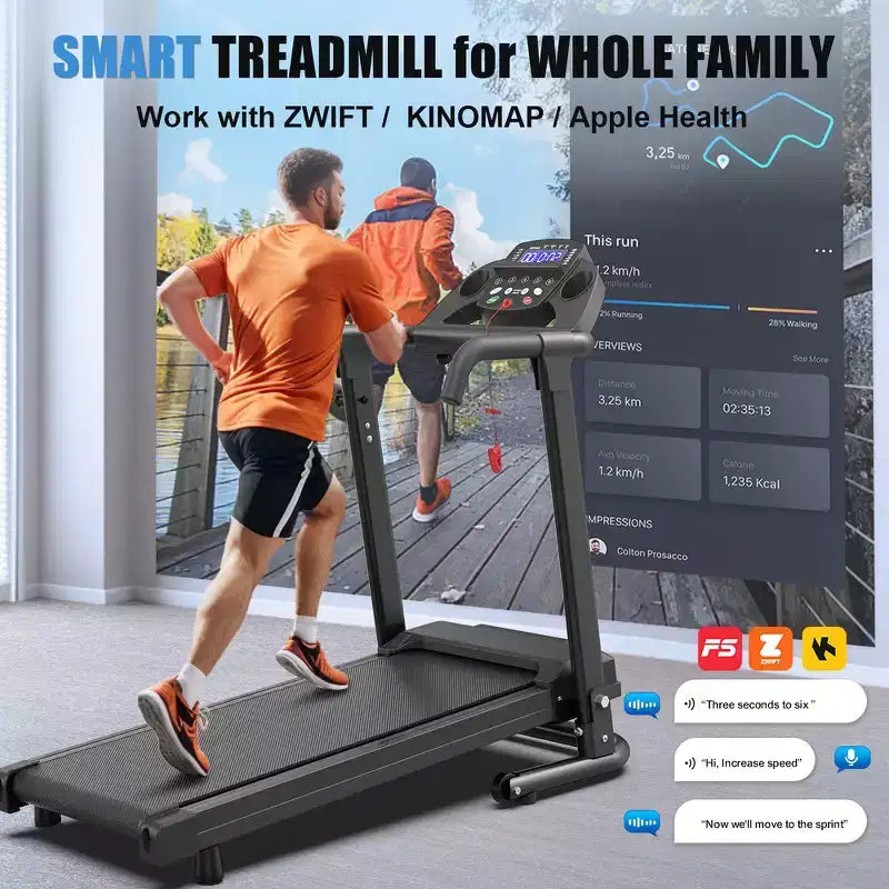 Tapis de course pliable Whisen Walking Pad, tapis roulant portable 2,5 CV – Noir et orange