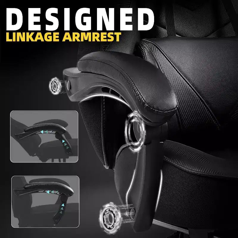 BALHAM TRADE-Luxury Gaming Chair High Back Office Chair with Footrest Massage Lumbar Support Reclining Computer Chair