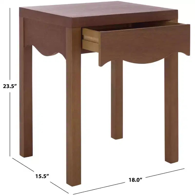 Kannie 1 Drawer Accent Table - ACC6614 - Dark Oak - Safavieh