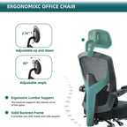 Chaise de bureau ergonomique TUYOHW avec repose-pieds rétractable, chaise de jeu avec coussin de soutien lombaire et accoudoirs rembourrés, chaise pivotante pour le bureau