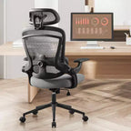 Chaise de bureau ergonomique à dossier haut TUYOHW avec support lombaire réglable, chaise de jeu avec accoudoirs relevables, chaise d'ordinateur en maille pour la maison, le bureau